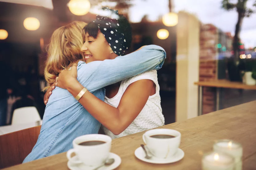 friends embracing